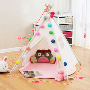 11 Types Children's Tent Teepee Large Unbleached Canvas Original Kids Teepee Folding Indoor Baby Game House India Triangle Tent