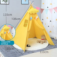 Load image into Gallery viewer, 11 Types Children&#39;s Tent Teepee Large Unbleached Canvas Original Kids Teepee Folding Indoor Baby Game House India Triangle Tent