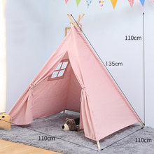 Load image into Gallery viewer, 11 Types Children&#39;s Tent Teepee Large Unbleached Canvas Original Kids Teepee Folding Indoor Baby Game House India Triangle Tent