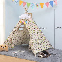 Load image into Gallery viewer, 11 Types Children&#39;s Tent Teepee Large Unbleached Canvas Original Kids Teepee Folding Indoor Baby Game House India Triangle Tent