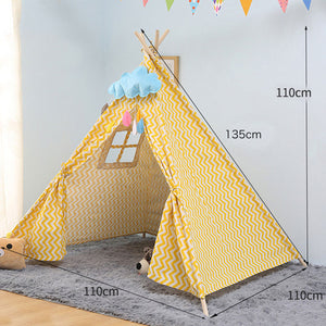 11 Types Children's Tent Teepee Large Unbleached Canvas Original Kids Teepee Folding Indoor Baby Game House India Triangle Tent