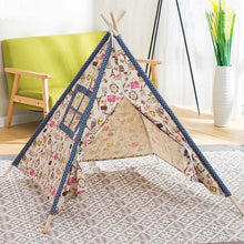 Load image into Gallery viewer, 11 Types Children&#39;s Tent Teepee Large Unbleached Canvas Original Kids Teepee Folding Indoor Baby Game House India Triangle Tent