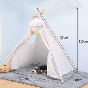 11 Types Children's Tent Teepee Large Unbleached Canvas Original Kids Teepee Folding Indoor Baby Game House India Triangle Tent