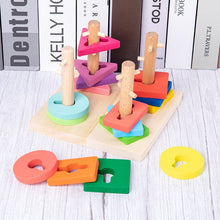 Load image into Gallery viewer, HOT SALE Baby Toys Colorful Wooden Blocks Baby Music Rattles Graphic Cognition Early Educational Toys For Baby 0-12 Months