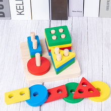 Load image into Gallery viewer, HOT SALE Baby Toys Colorful Wooden Blocks Baby Music Rattles Graphic Cognition Early Educational Toys For Baby 0-12 Months